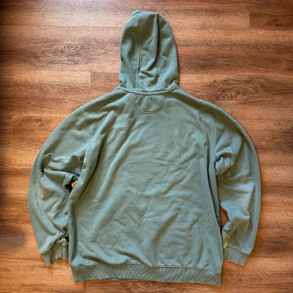 Carhartt Hoodie Sweatshirt Mens XL Green Loose Fit Distressed Long Sleeve - Picture 2 of 9
